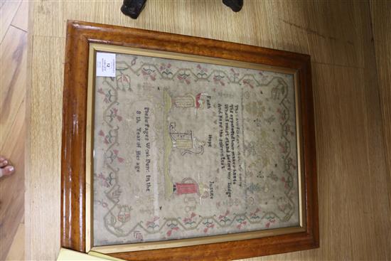 An early 19th century needlework sampler and a petit point tapestry sampler 39